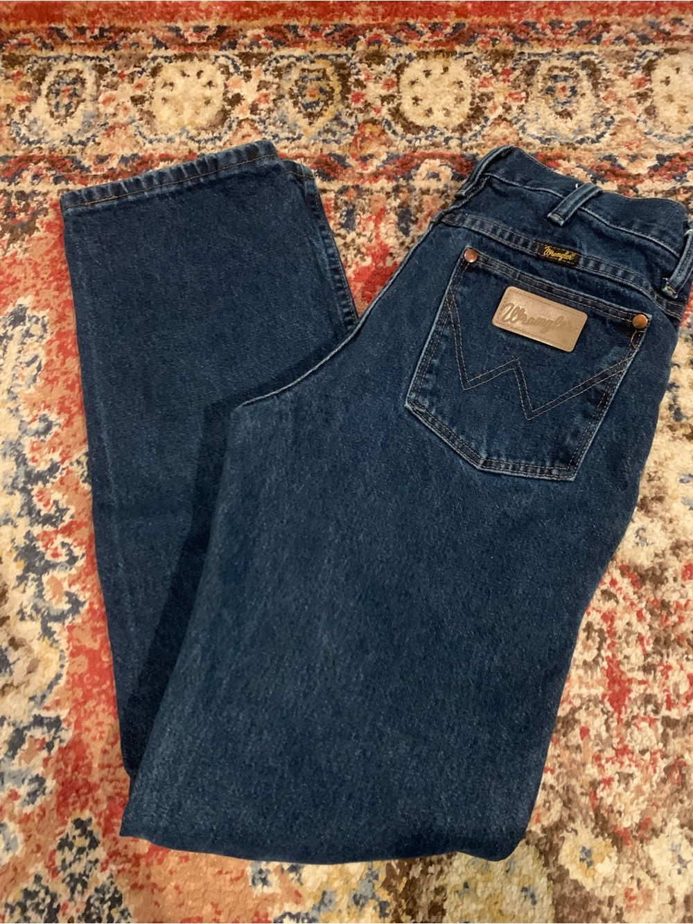 Wrangler Men's Navy Blue Relaxed Jeans